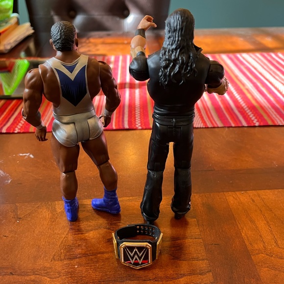 Wrestlers! 2 Toy WWF World Wrestling Federation Champs With Belt! - Picture 4 of 4